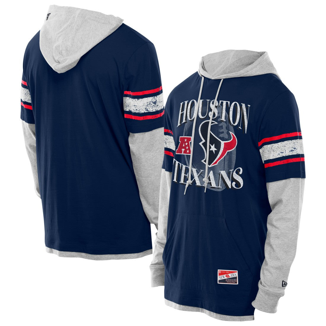 NFL Houston Texans Twofer Layered Long Sleeve Hoodie T-Shirt