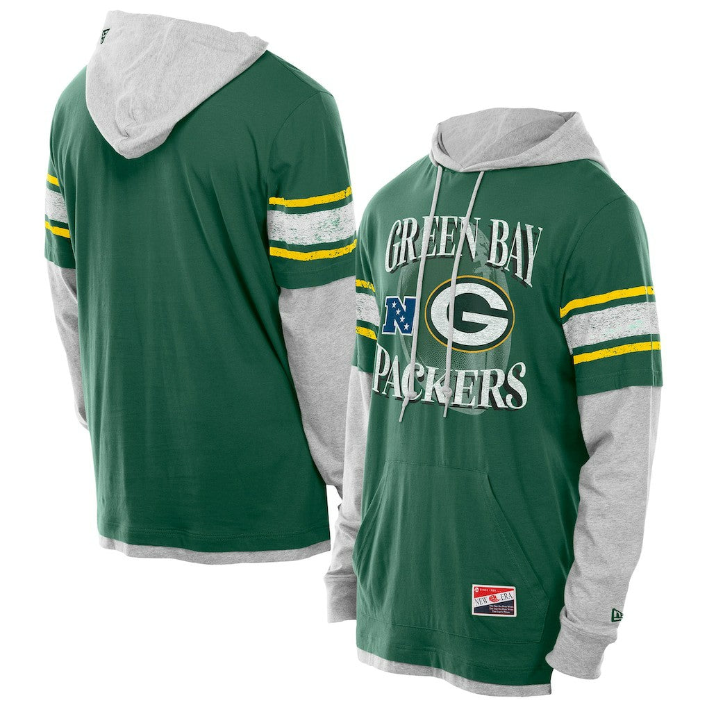 NFL Green Bay Packers Twofer Layered Long Sleeve Hoodie T-Shirt