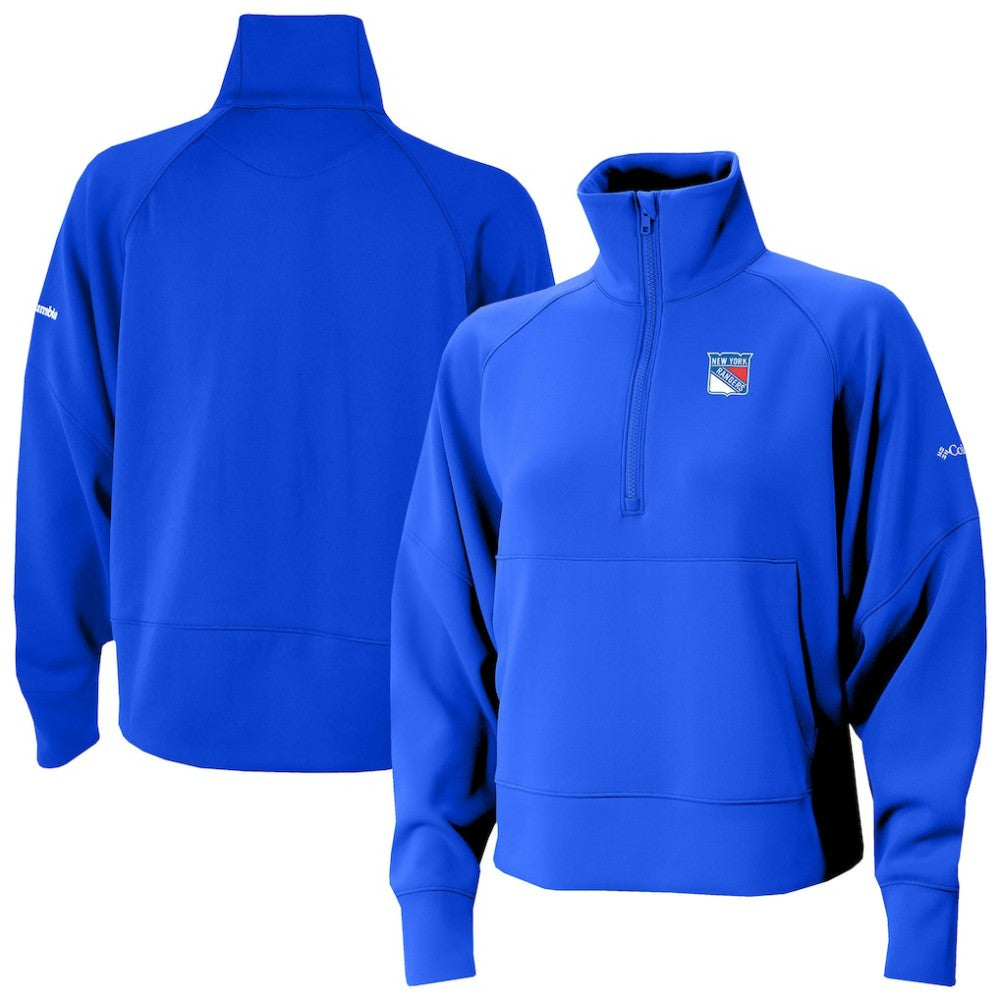 New York Rangers Columbia Women's Wickhams Hills Raglan Omni-Wick Half-Zip Pullover