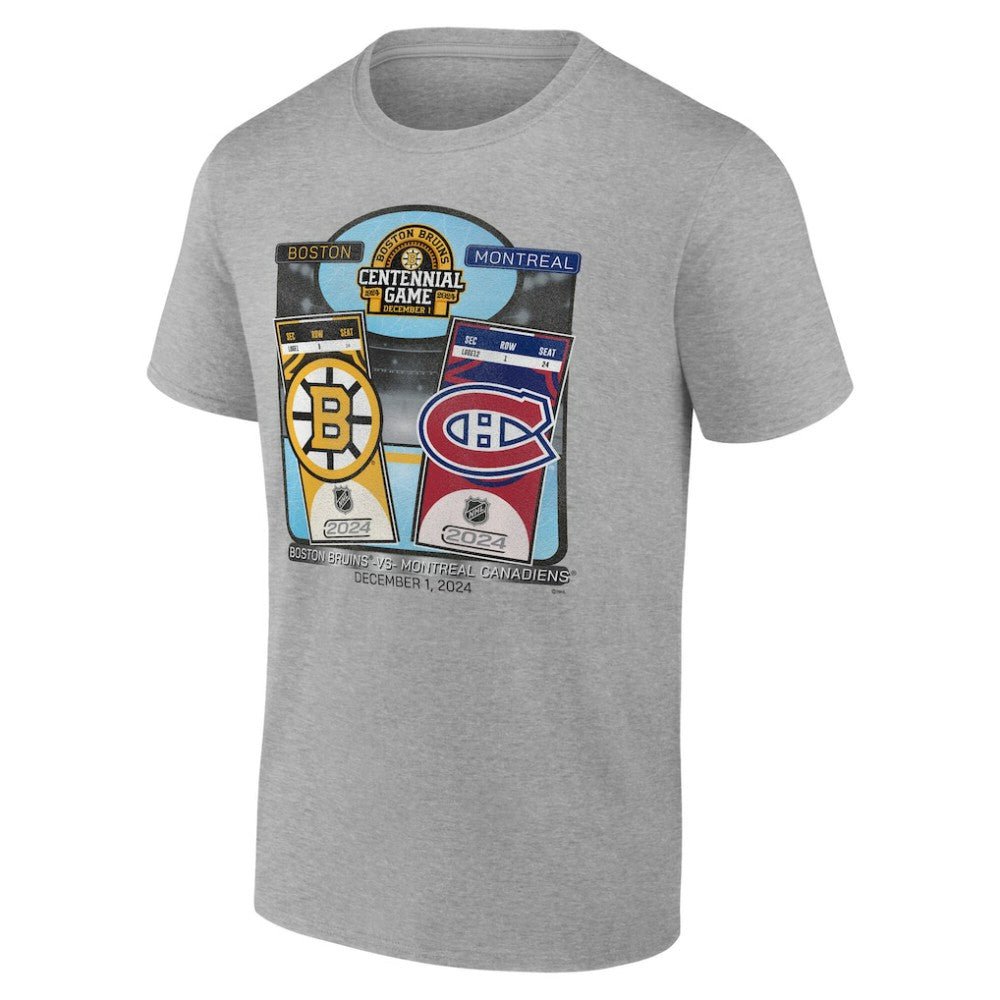 Boston Bruins vs. Montreal Canadiens Centennial Game Matchup T-Shirt