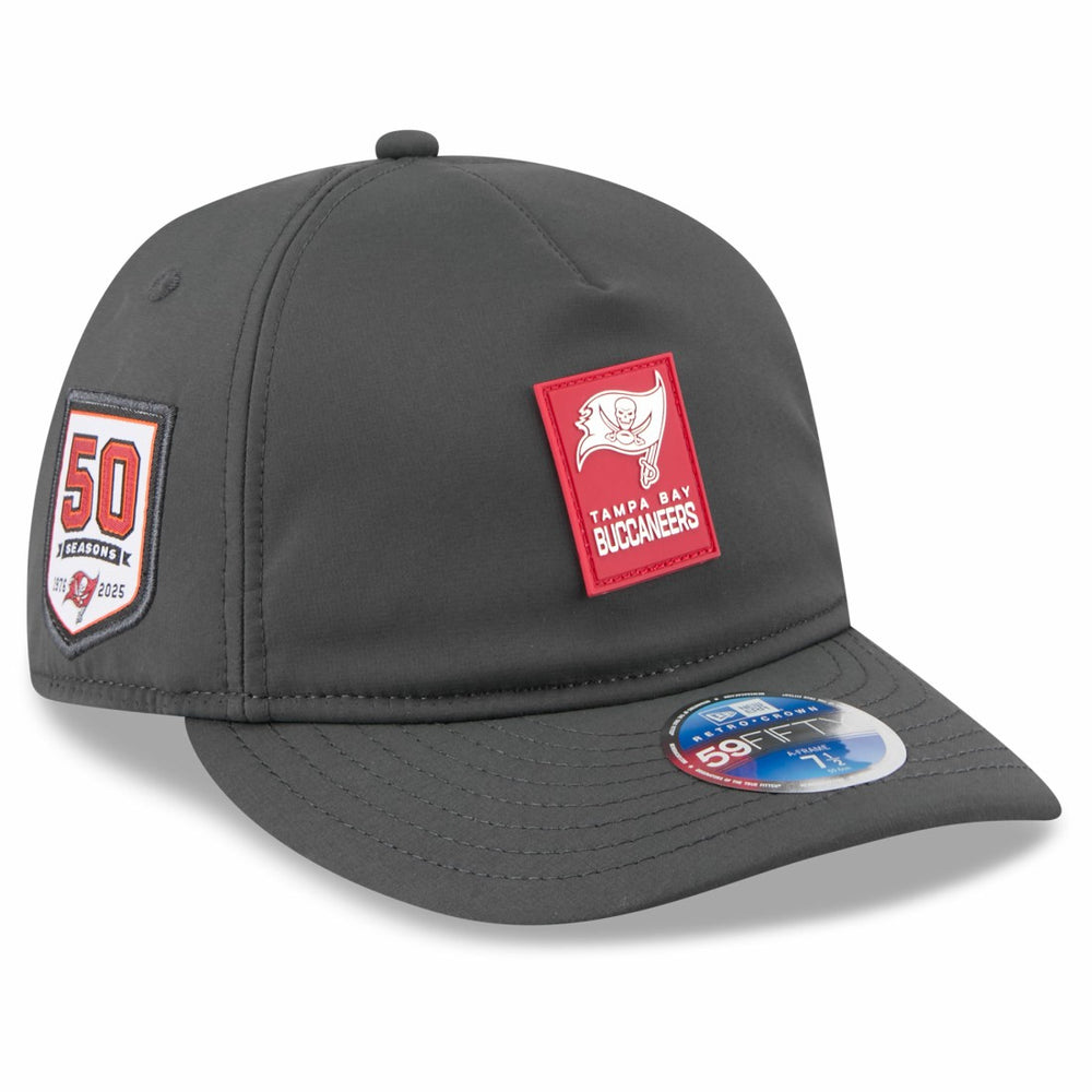 NFL Tampa Bay Buccaneers 2025 Sideline Cold Weather Retro Crown 59FIFTY Fitted Hat