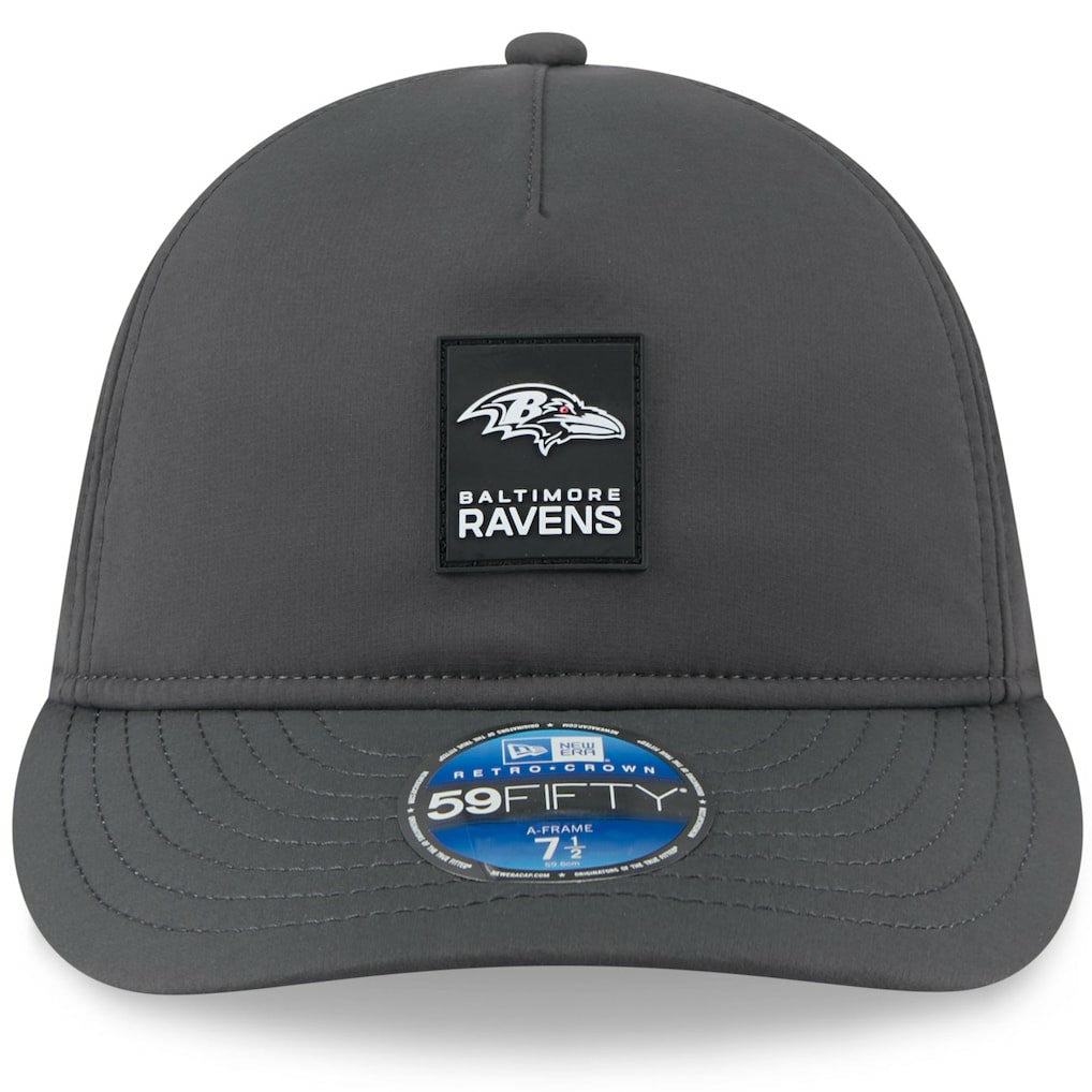 NFL Baltimore Ravens 2025 Sideline Cold Weather Retro Crown 59FIFTY Fitted Hat