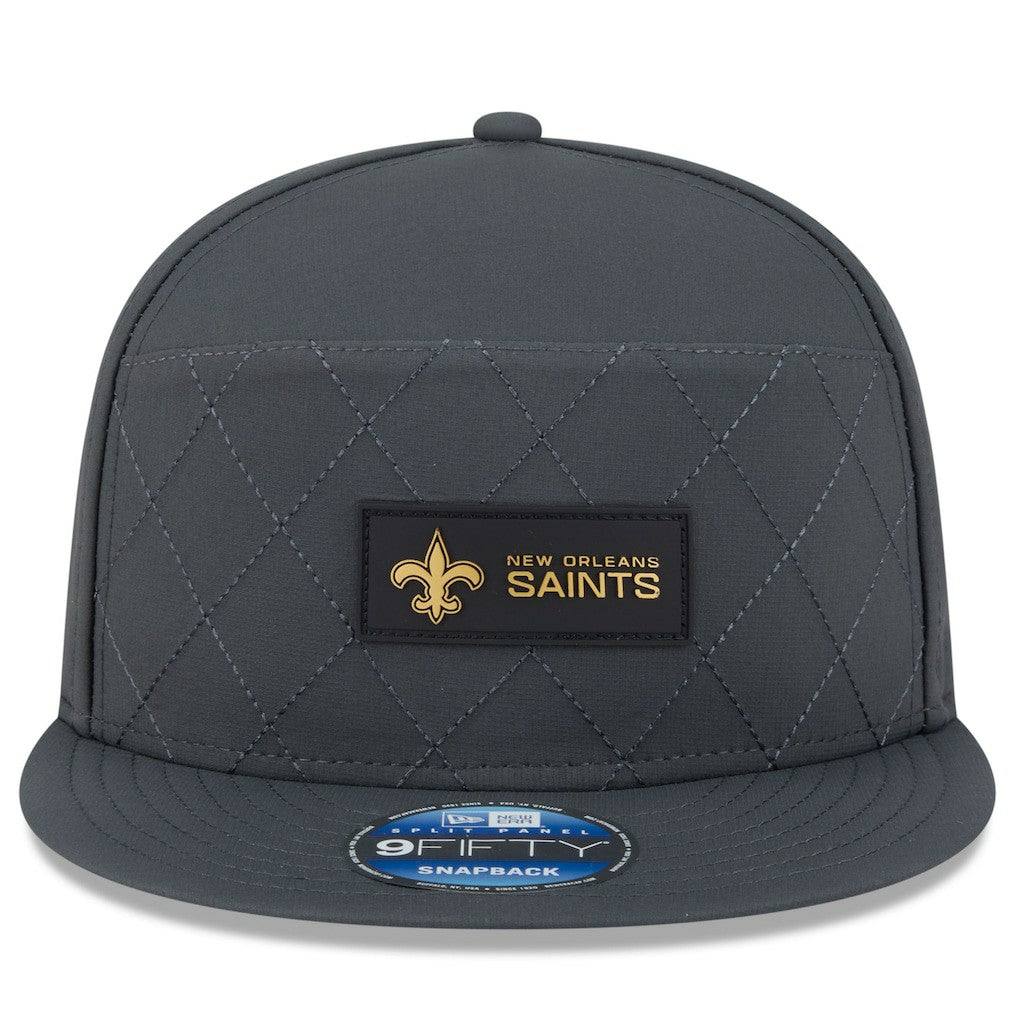 NFL New Orleans Saints 2025 Sideline Cold Weather Split Panel 9FIFTY Snapback Hat