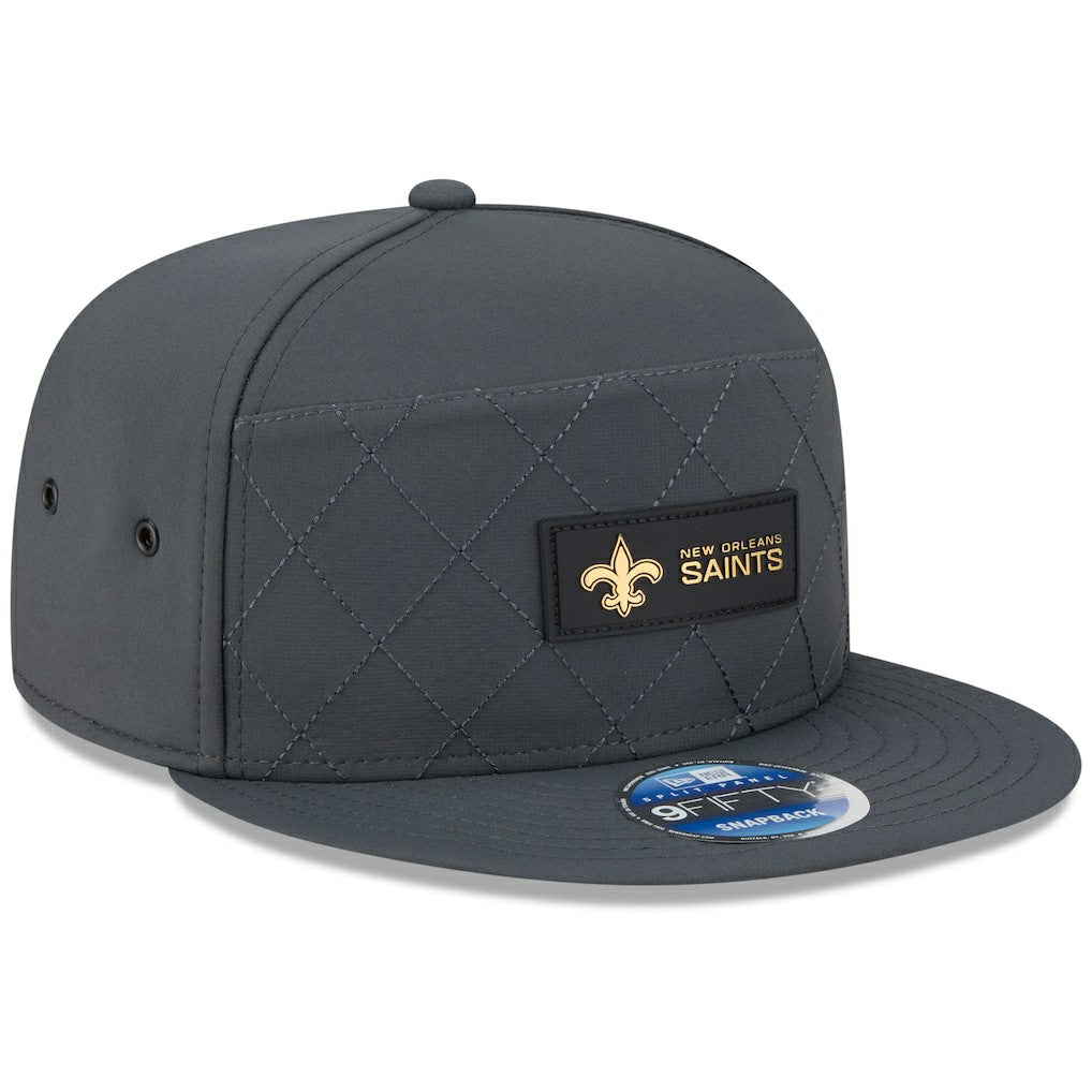NFL New Orleans Saints 2025 Sideline Cold Weather Split Panel 9FIFTY Snapback Hat