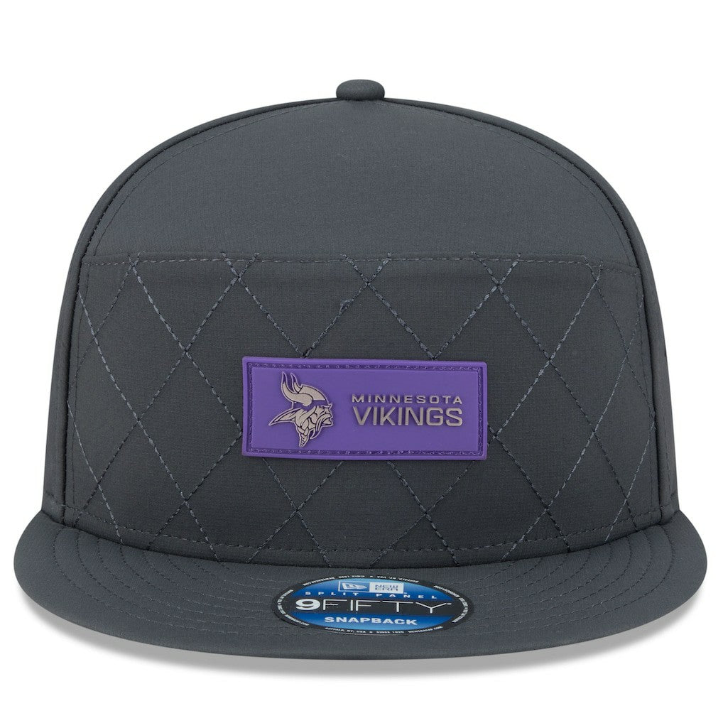 NFL Minnesota Vikings 2025 Sideline Cold Weather Split Panel 9FIFTY Snapback Hat