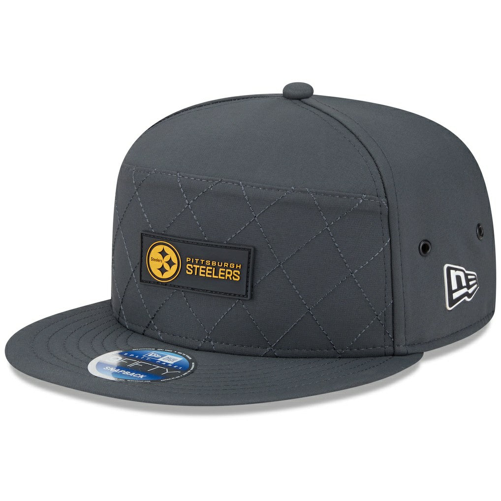 NFL Pittsburgh Steelers 2025 Sideline Cold Weather Split Panel 9FIFTY Snapback Hat