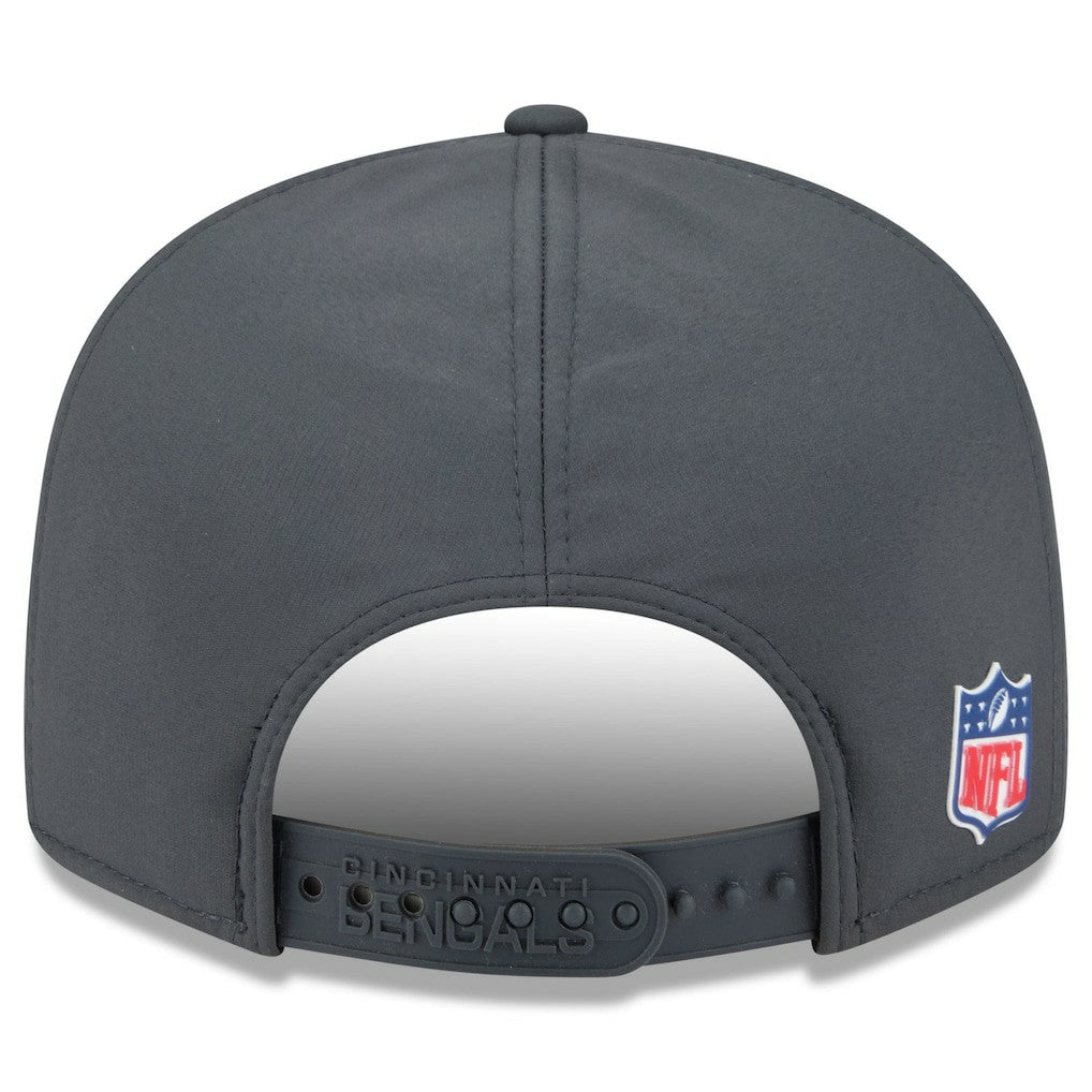 NFL Cincinnati Bengals 2025 Sideline Cold Weather Split Panel 9FIFTY Snapback Hat