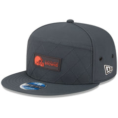 NFL Cleveland Browns 2025 Sideline Cold Weather Split Panel 9FIFTY Snapback Hat