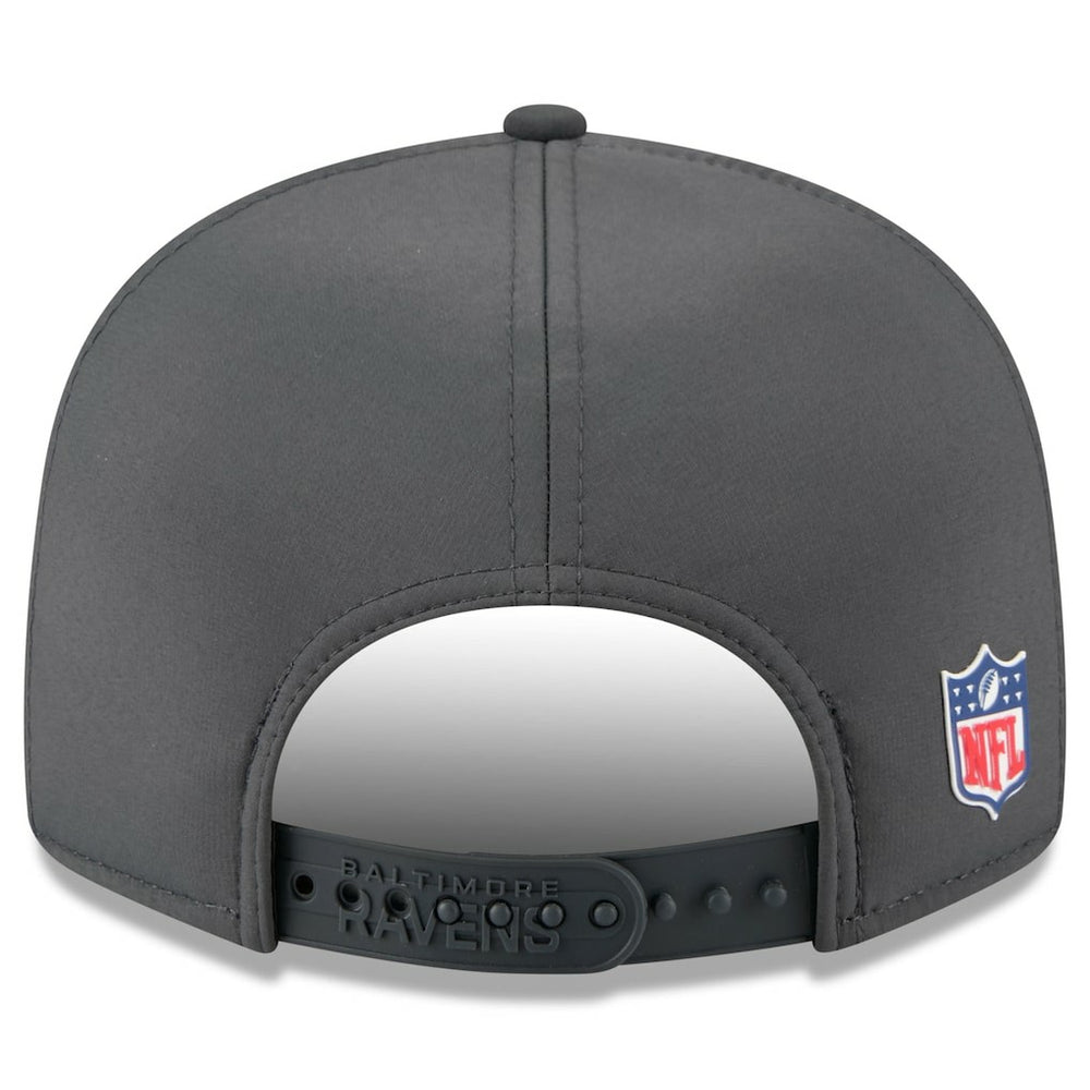 NFL Baltimore Ravens 2025 Sideline Cold Weather Split Panel 9FIFTY Snapback Hat