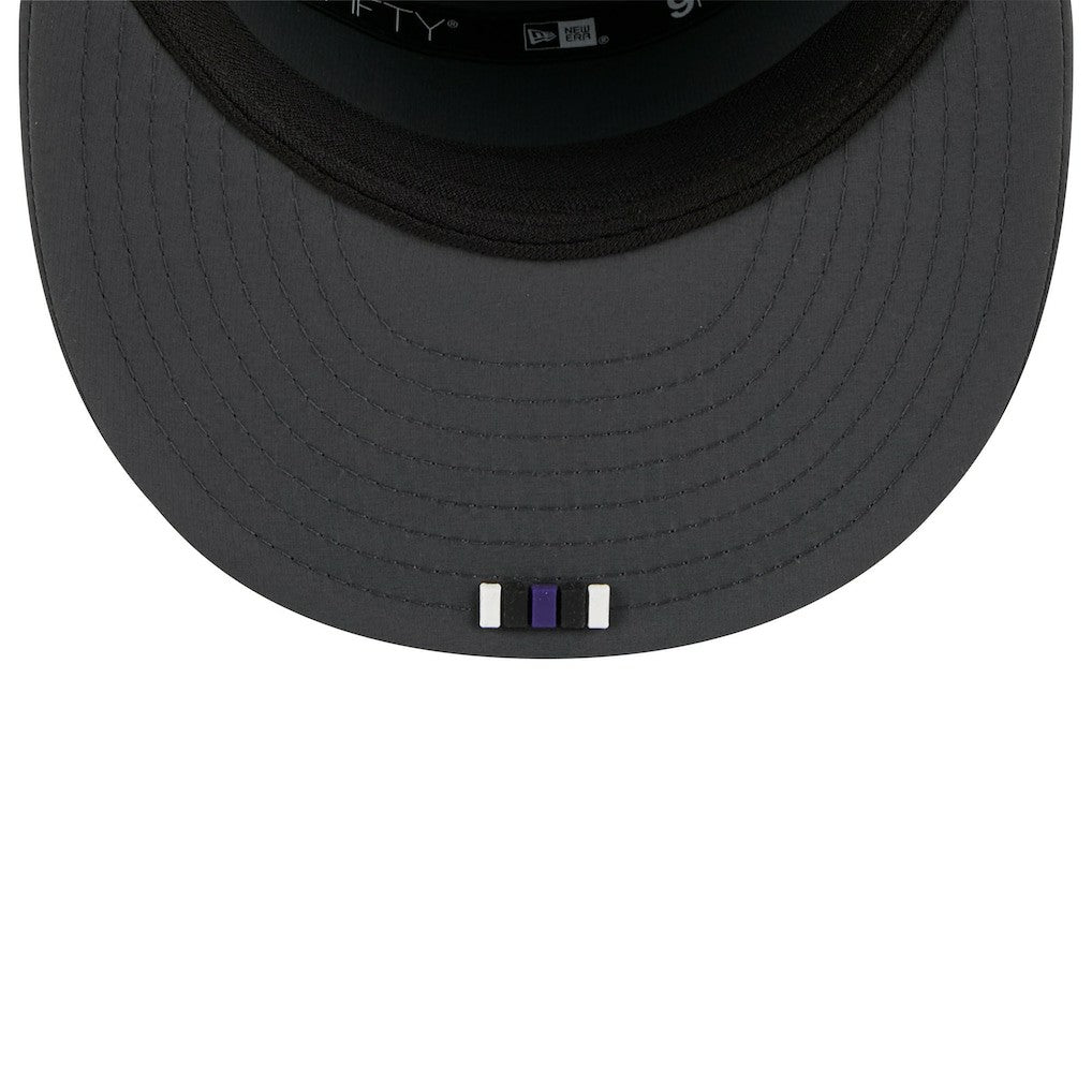NFL Baltimore Ravens 2025 Sideline Cold Weather Split Panel 9FIFTY Snapback Hat