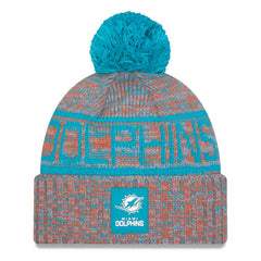 NFL Miami Dolphins 2025 Sideline Cold Weather Cuffed Knit Hat with Pom