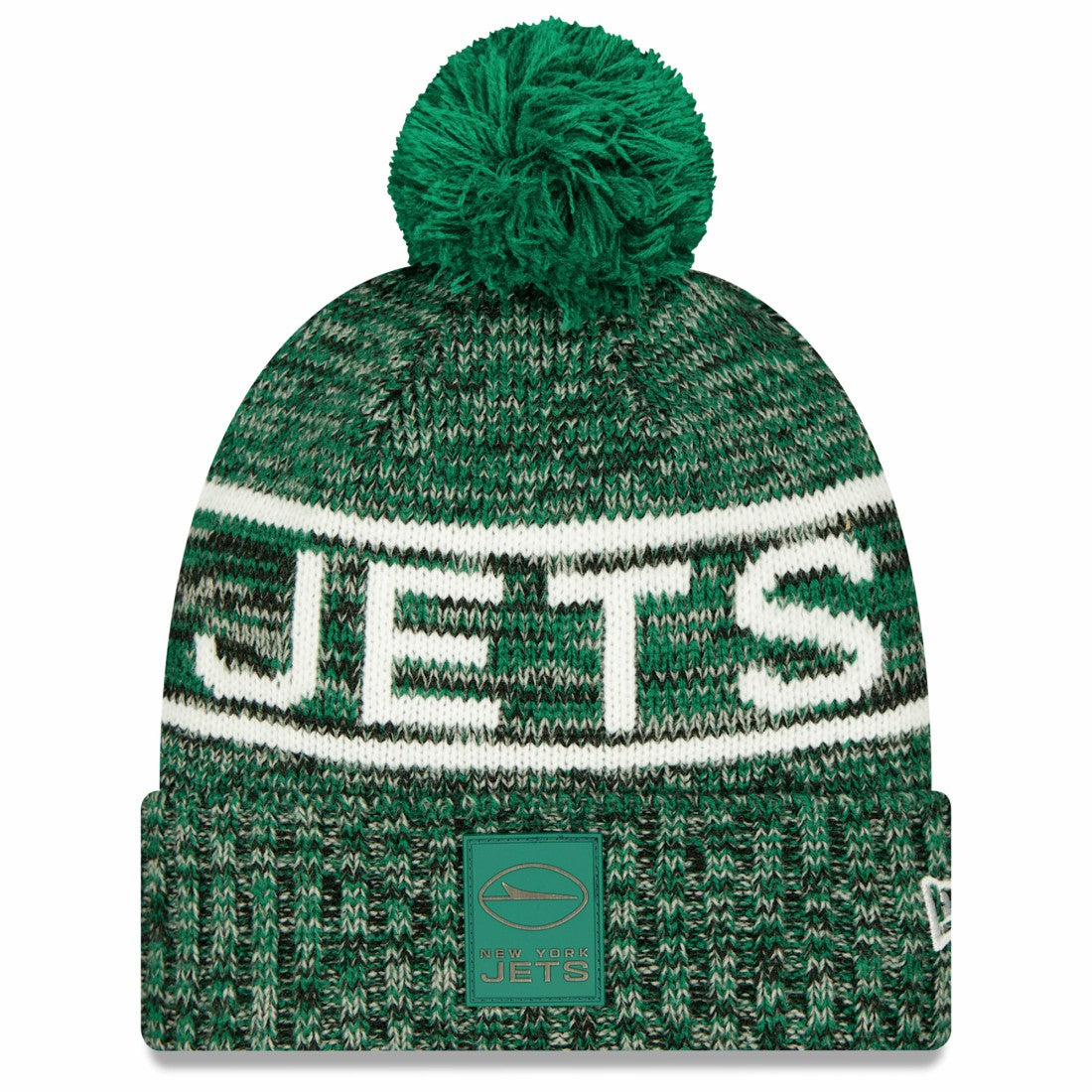 NFL New York Jets 2025 Sideline Cold Weather Cuffed Knit Hat with Pom