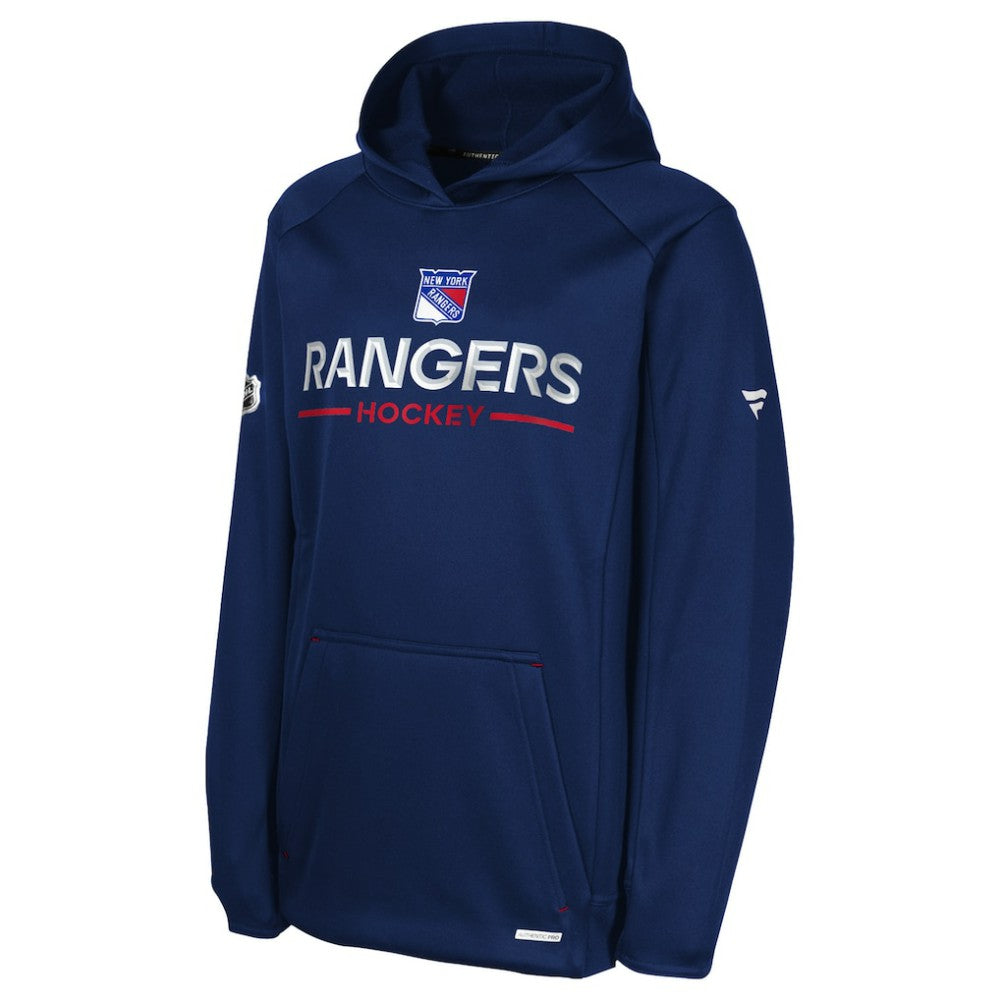New York Rangers Fanatics Youth Authentic Pro Rink Raglan Hoodie