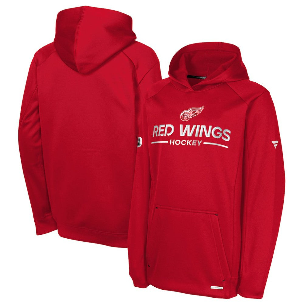 Detroit Red Wings Fanatics Youth Authentic Pro Rink Raglan Hoodie