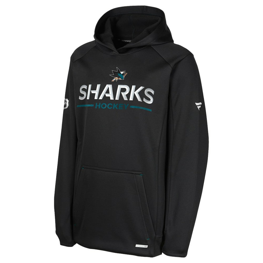 San Jose Sharks Fanatics Youth Authentic Pro Rink Raglan Hoodie