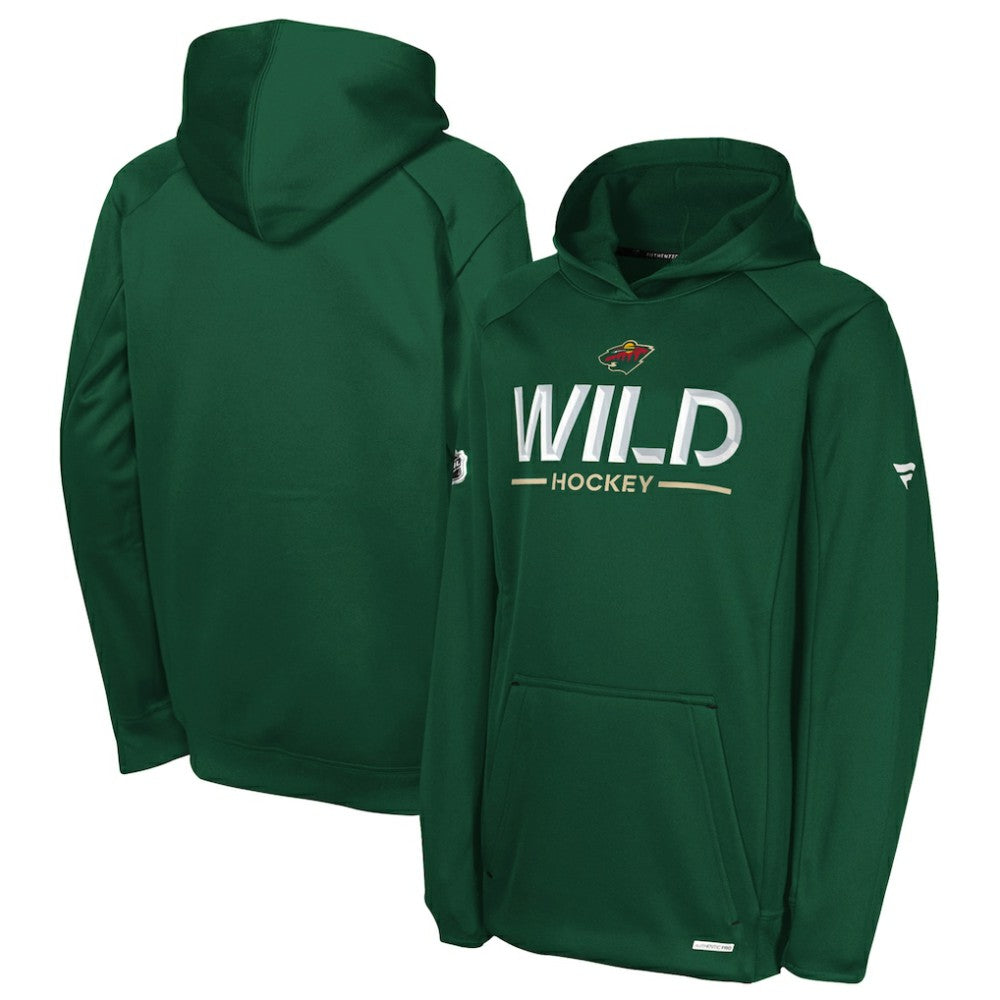 Minnesota Wild Fanatics Youth Authentic Pro Rink Raglan Hoodie