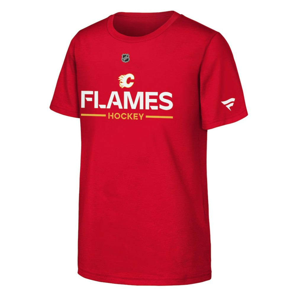Calgary Flames Fanatics Youth Authentic Pro Wordmark T-Shirt