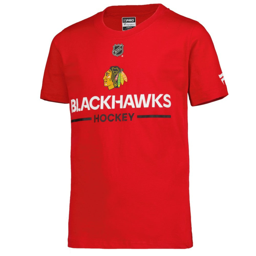Chicago Blackhawks Fanatics Youth Authentic Pro Wordmark T-Shirt