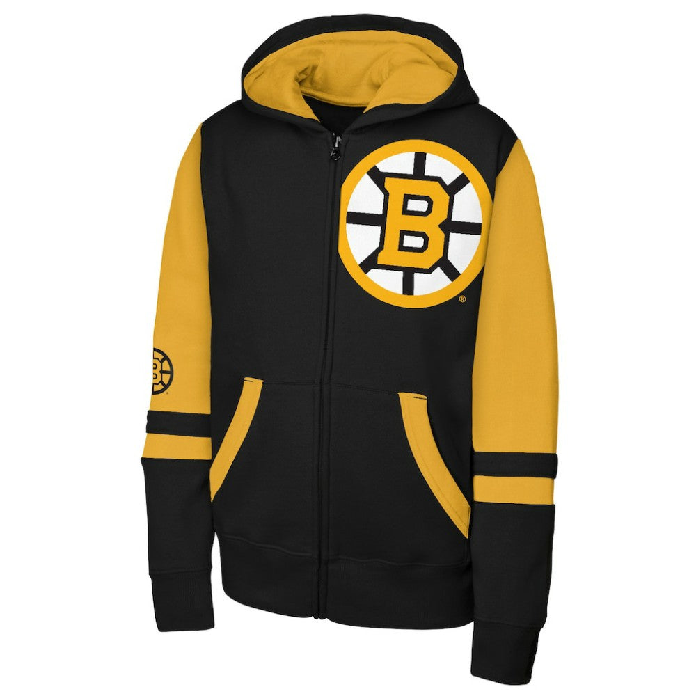 Boston Bruins Outerstuff Youth Face Off Full-Zip Hoodie