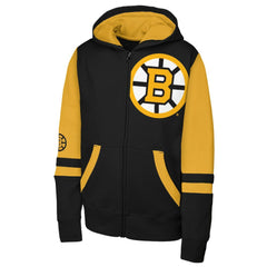 Boston Bruins Outerstuff Youth Face Off Full-Zip Hoodie