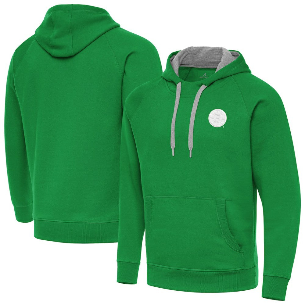 Boston Bruins Antigua St. Patrick's Day Victory Pullover Hoodie