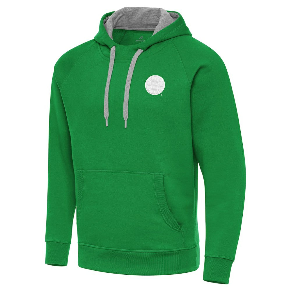 Boston Bruins Antigua St. Patrick's Day Victory Pullover Hoodie