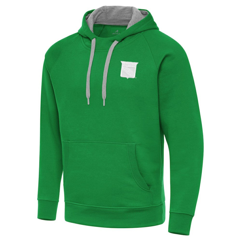New York Rangers Antigua St. Patrick's Day Victory Pullover Hoodie
