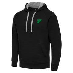 St. Louis Blues Antigua St. Patrick's Day Victory Pullover Hoodie