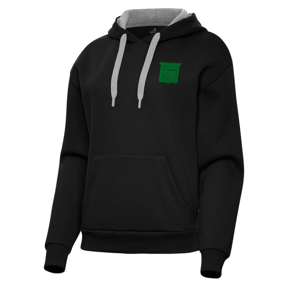 New York Rangers Antigua Women's St. Patrick's Day Victory Pullover Hoodie