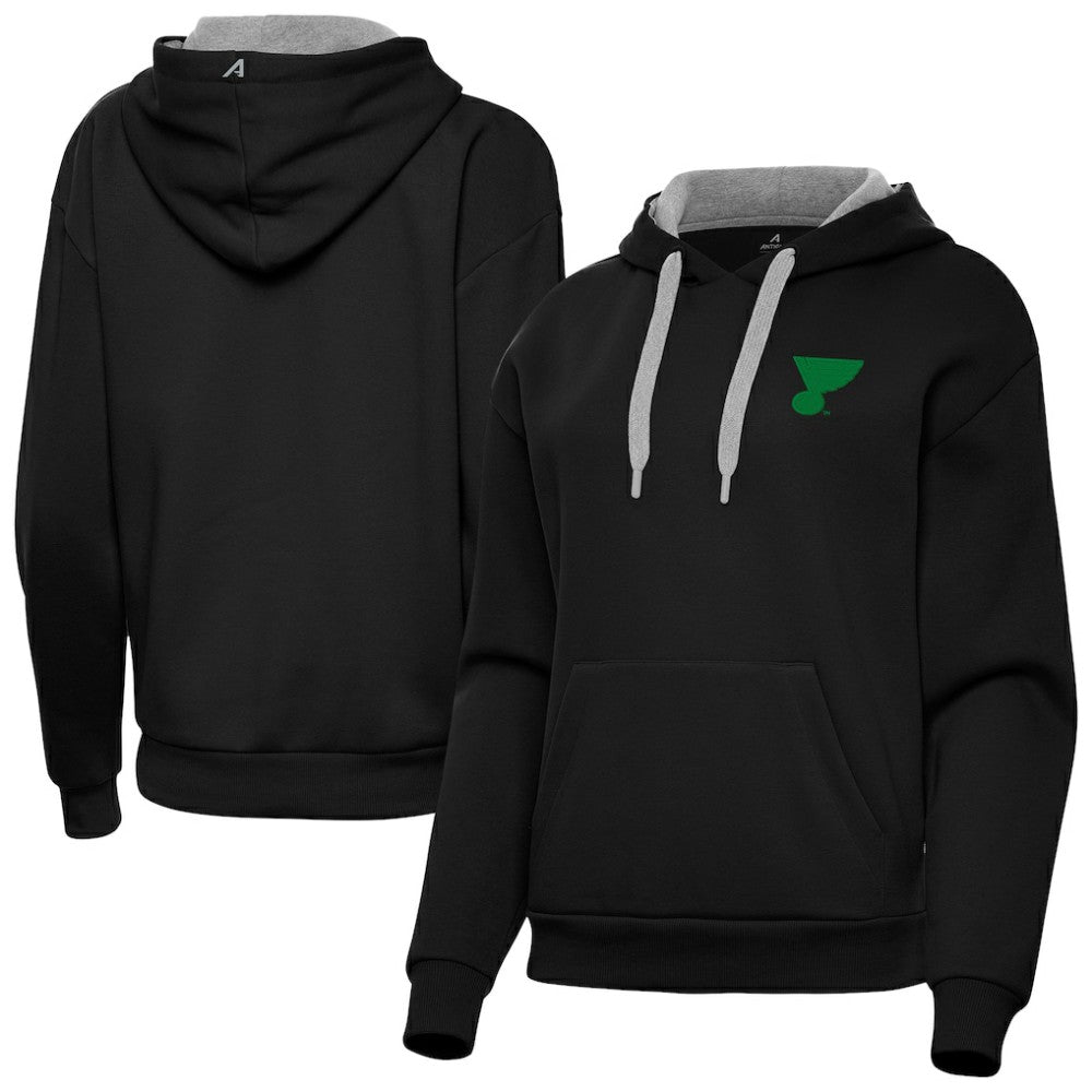 St. Louis Blues Antigua Women's St. Patrick's Day Victory Pullover Hoodie