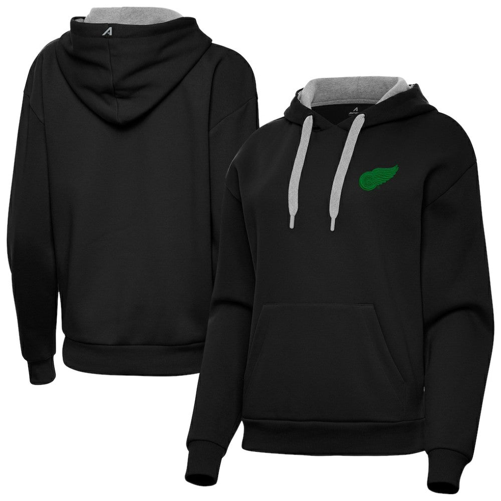 Detroit Red Wings Antigua Women's St. Patrick's Day Victory Pullover Hoodie