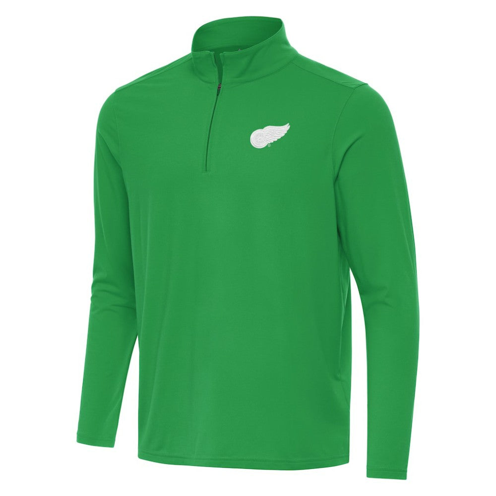 Detroit Red Wings Antigua St. Patrick Intent Quarter-Zip Pullover Top