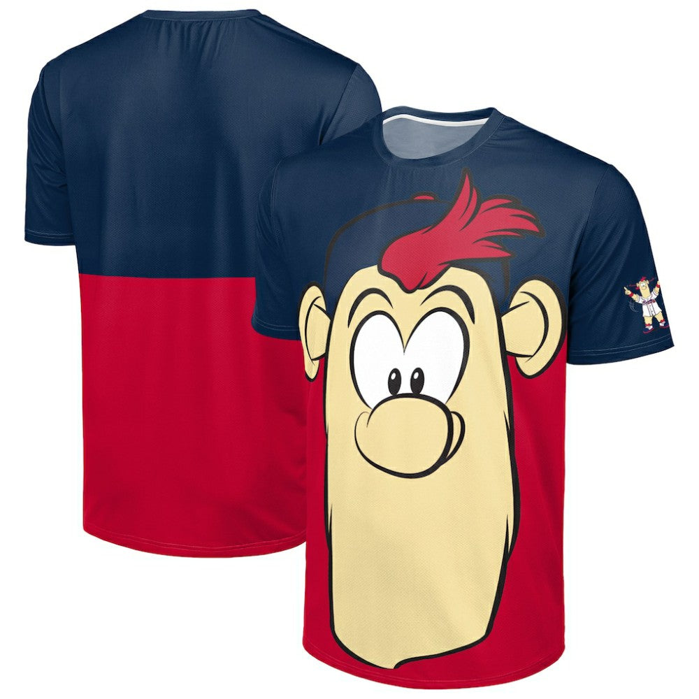 Atlanta Braves FOCO Big Logo Mascot T-Shirt - Navy/Red