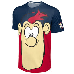 Atlanta Braves FOCO Big Logo Mascot T-Shirt - Navy/Red