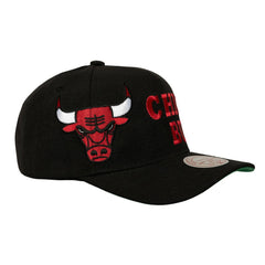 Chicago Bulls Busted Logo Wordmark Wrap-Around Pro Pinch Adjustable Hat - Black | Mitchell & Ness outlet