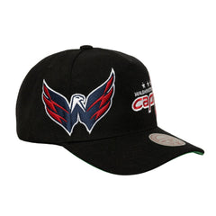 Washington Capitals Mitchell & Ness Busted Logo Wordmark Wrap-Around Pro Pinch Adjustable Hat