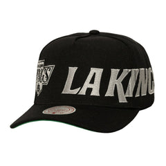 Los Angeles Kings Mitchell & Ness Busted Logo Wordmark Wrap-Around Pro Pinch Adjustable Hat