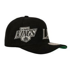 Los Angeles Kings Mitchell & Ness Busted Logo Wordmark Wrap-Around Pro Pinch Adjustable Hat