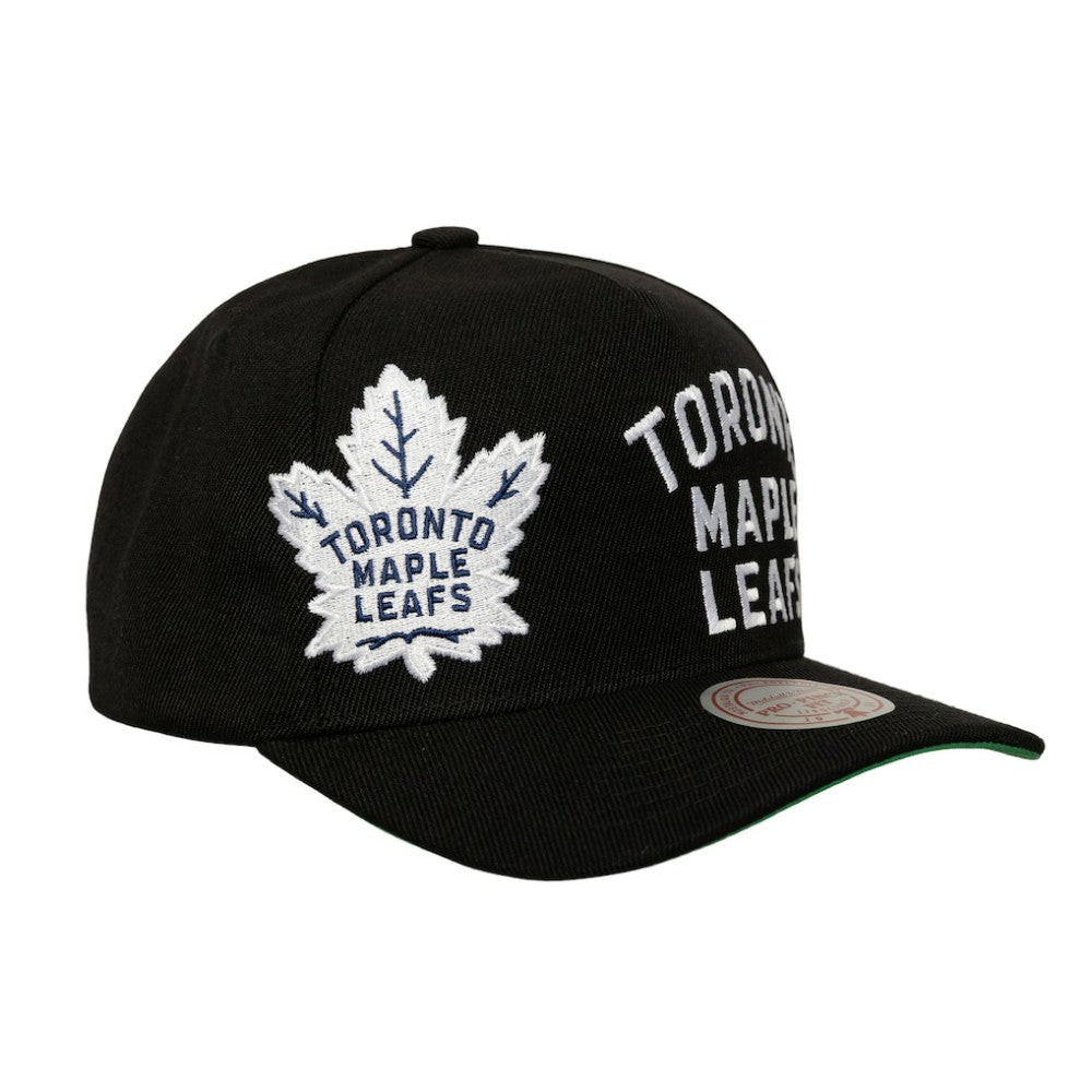 Toronto Maple Leafs Mitchell & Ness Busted Logo Wordmark Wrap-Around Pro Pinch Adjustable Hat