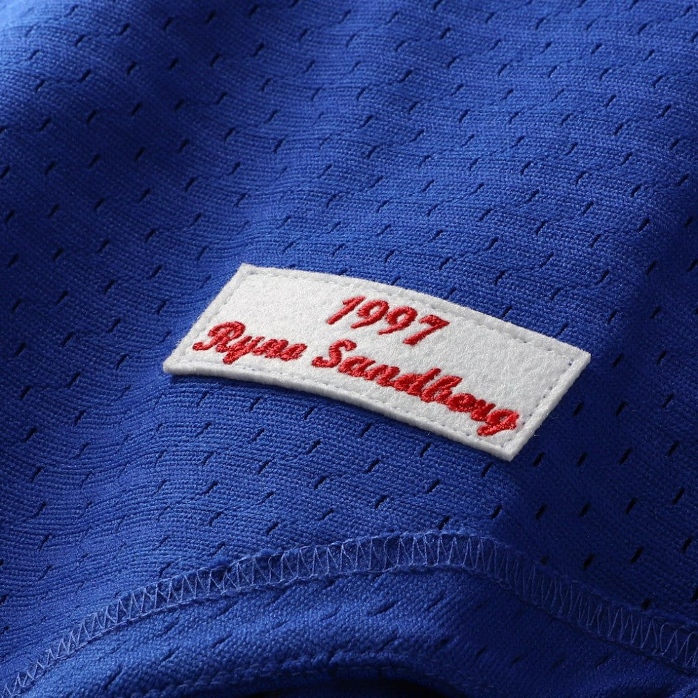 Ryne Sandberg Chicago Cubs Cooperstown Collection 1997 Mesh Batting Practice Button-Up Jersey - Royal | Mitchell & Ness