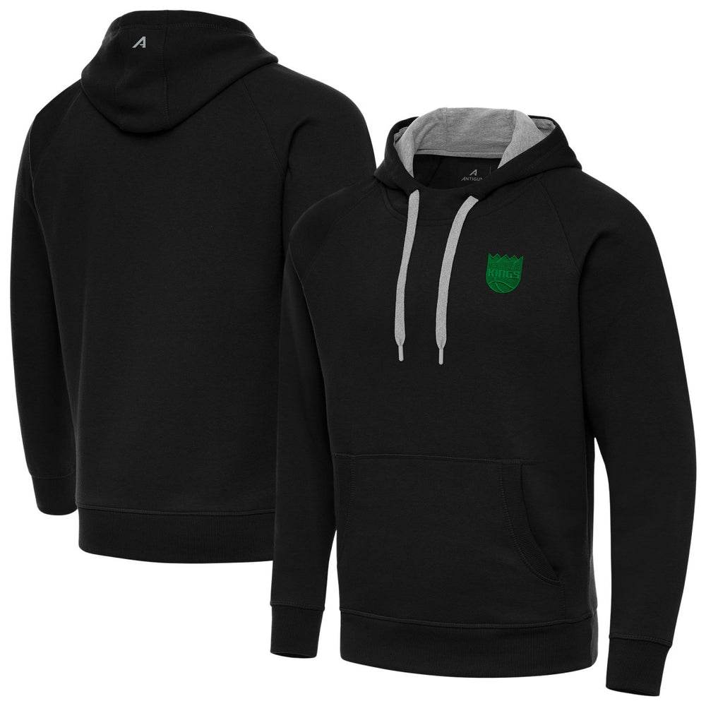 Sacramento Kings Antigua St. Patrick's Day Victory Raglan Pullover Hoodie - Black on sale