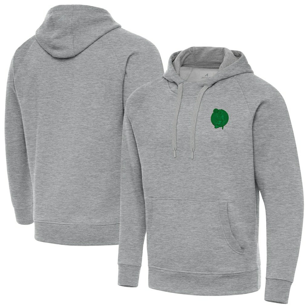 Boston Celtics Antigua St. Patrick's Day Victory Raglan Pullover Hoodie - Heather Gray online