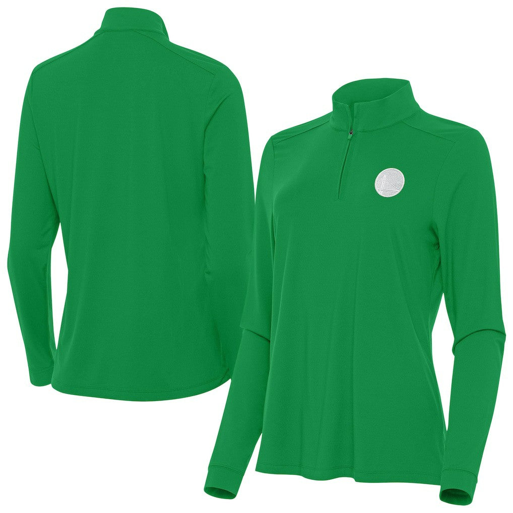 Golden State Warriors Antigua Women's St. Patrick's Day Intent Quarter-Zip Top sale - Kelly Green shop