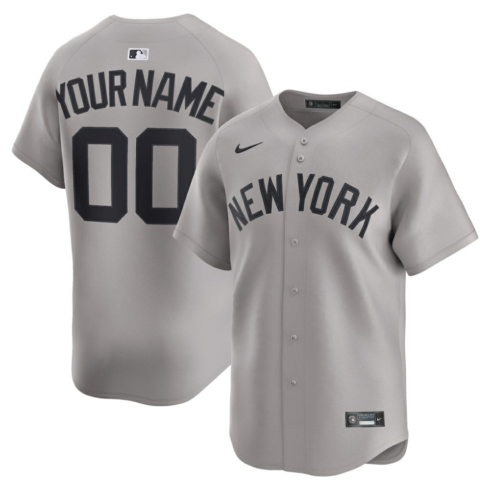 New York Yankees Away Limited Custom Jersey - Gray | Nike