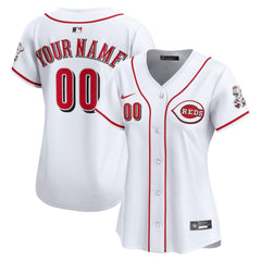 Cincinnati Reds Women's Home Limited Custom Jersey - White | Nike