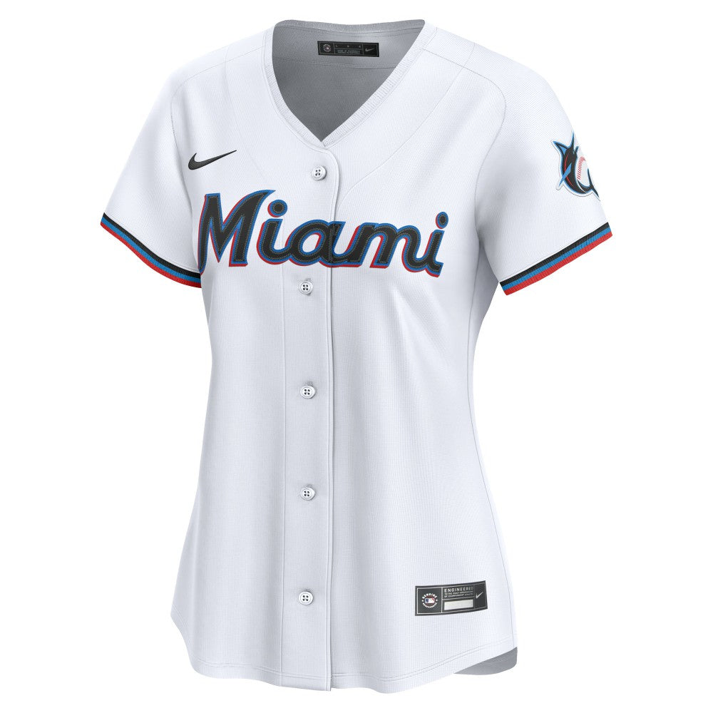 Miami Marlins Women's Home Limited Custom Jersey - White | Nike