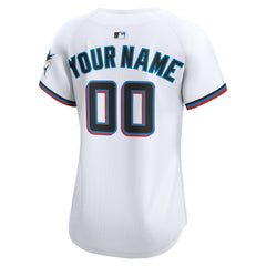 Miami Marlins Women's Home Limited Custom Jersey - White | Nike