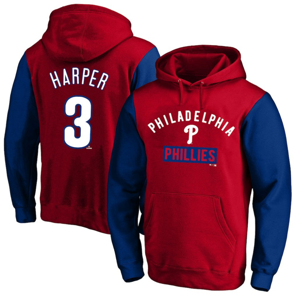 Bryce Harper Philadelphia Phillies Profile Big & Tall Name & Number Fleece Pullover Hoodie - Red