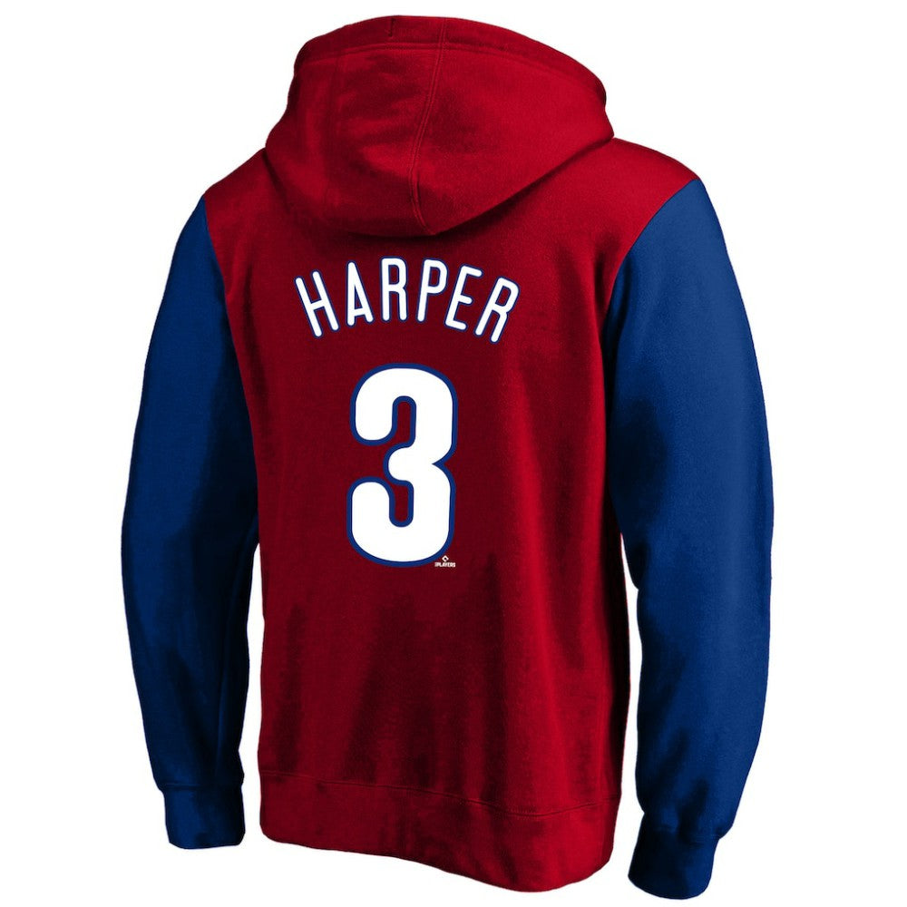 Bryce Harper Philadelphia Phillies Profile Big & Tall Name & Number Fleece Pullover Hoodie - Red