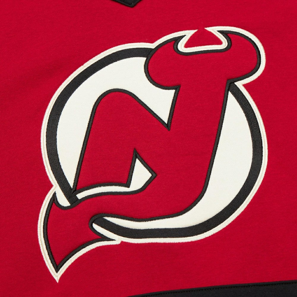 New Jersey Devils Mitchell & Ness Women's Heritage Lace-Up Pullover Sweatshirt